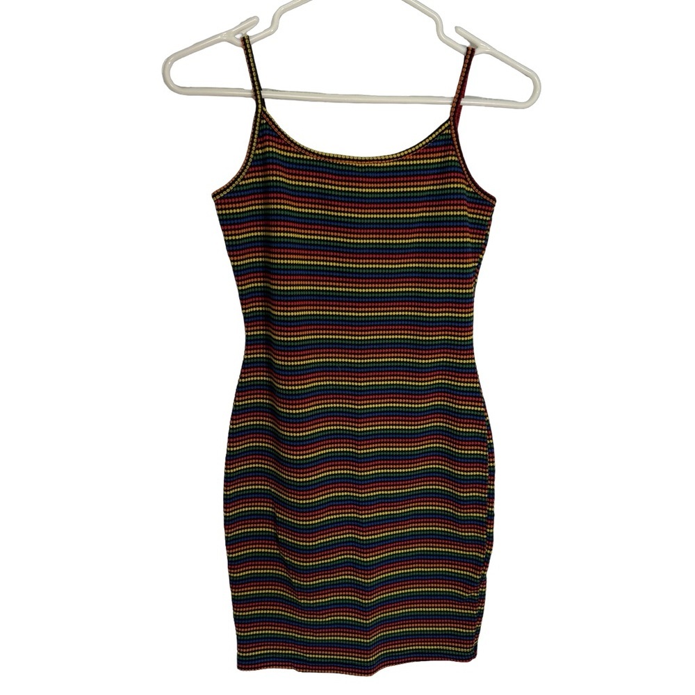 Luna Chix Rainbow Knit Bodycon Mini Dress – Size Small